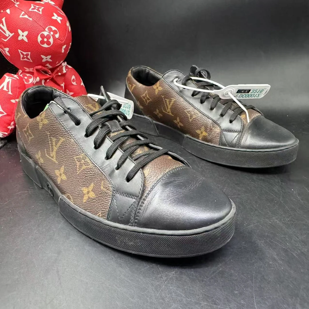 95新 LouisVuitton/路易威登 【GL特惠】40.5/41欧码黑棕贝壳头板鞋