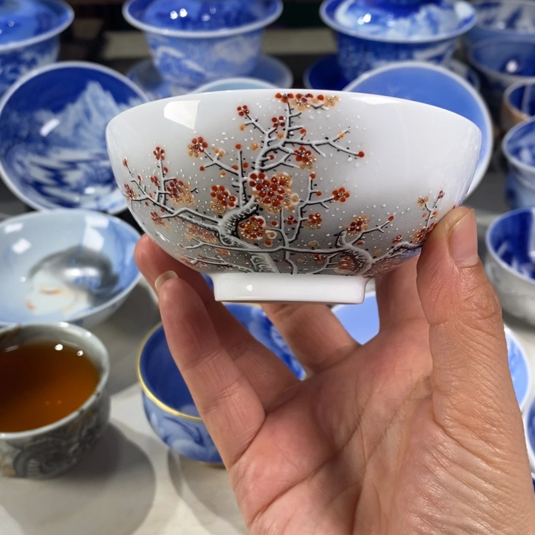 粉彩梅花主人杯杯