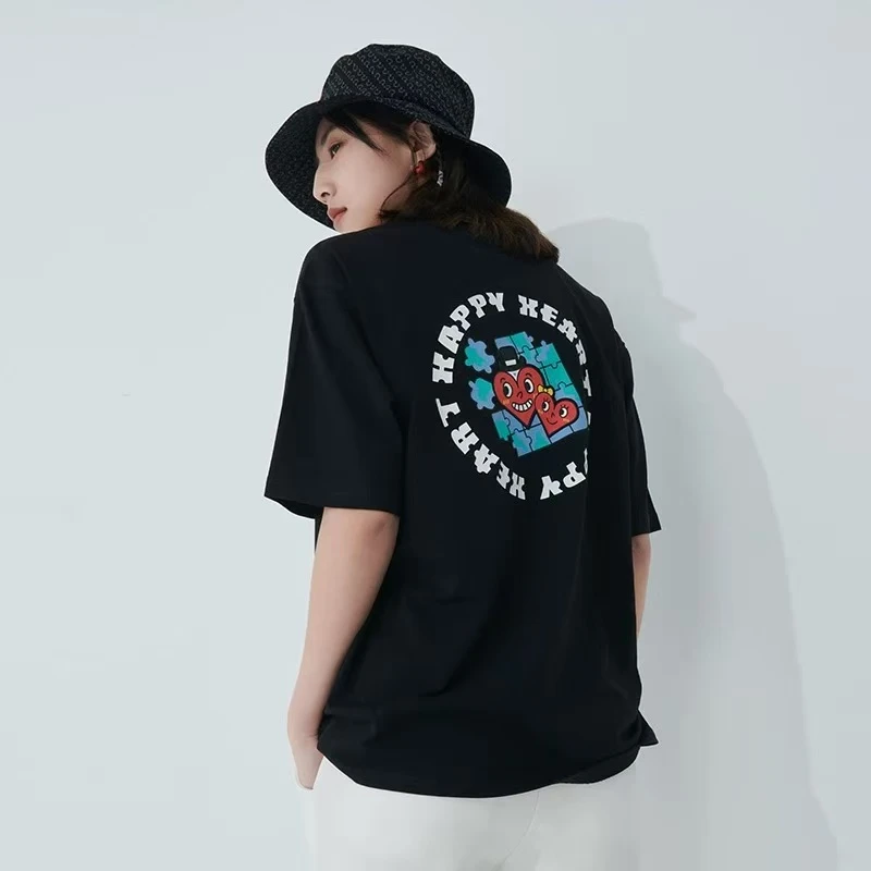 爱心二号AB面 男女同款情侣重磅纯棉圆领短袖T恤t228