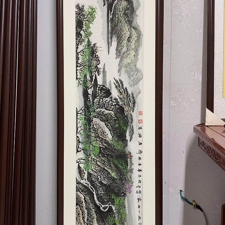 国画手绘作品带框发货
