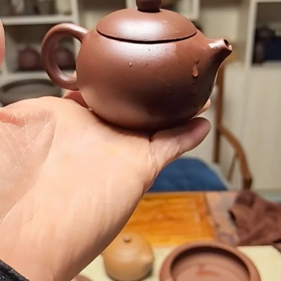 紫砂茶宠西施壶80cc手工制作微暇紫泥