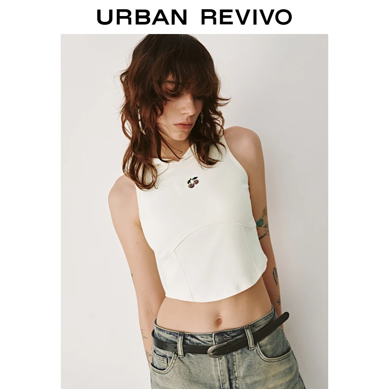 【轻夏运动】UR2025新品女装欧若风连帽抽绳背心UYY450009