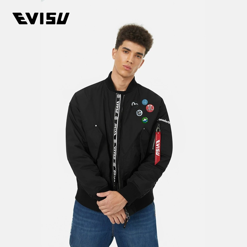 EVISU 2024年冬季 海鸥刺绣徽章飞行员夹克2EAADM4JK1239LFNQ