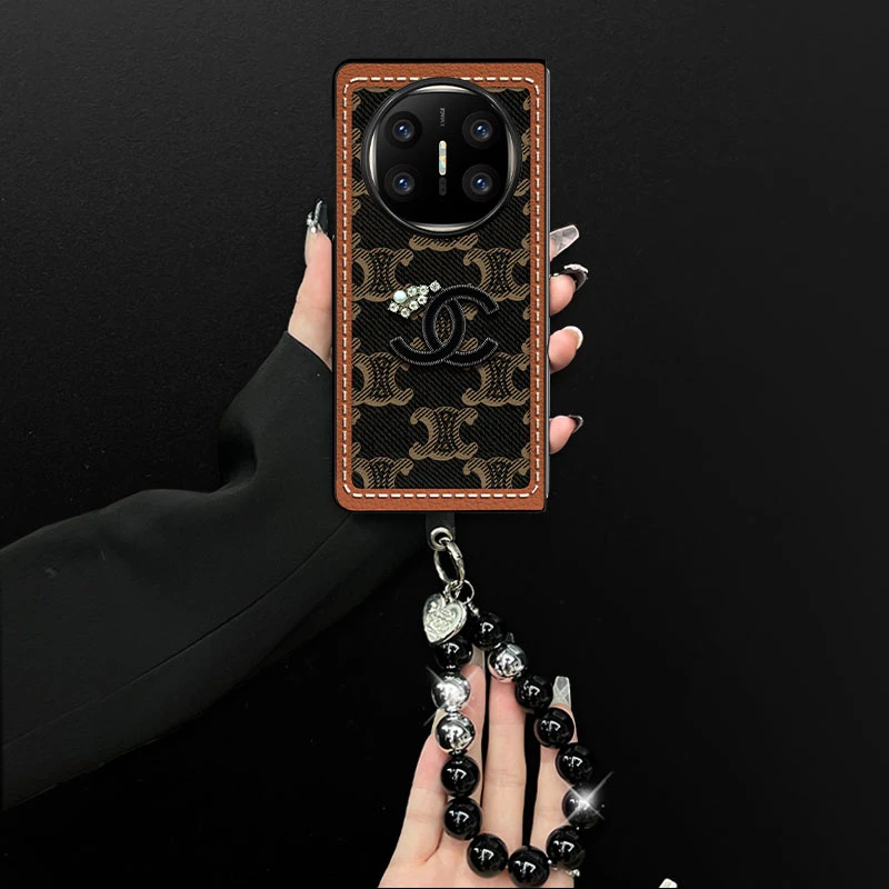 适用华为matex3手机壳布艺潮牌小羊皮折叠壳全包简约保护套