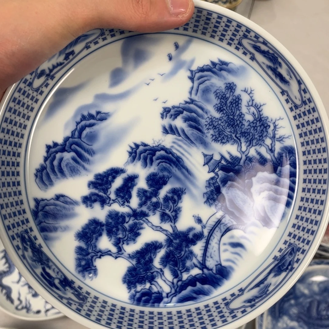 摆件景德镇山水壶承jj