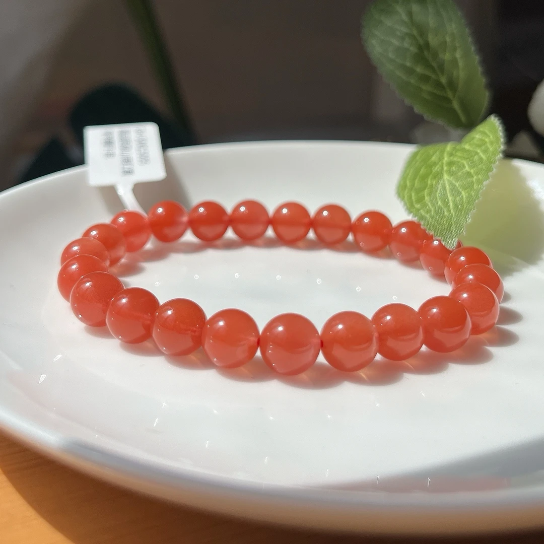 【珠宝厂长】约8mm高品质保山南红圆珠单圈手串