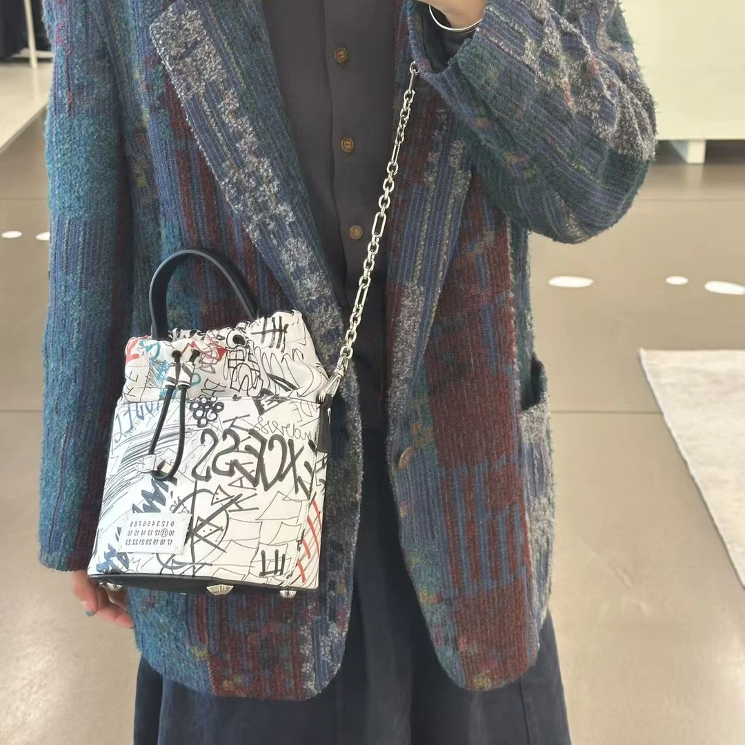 未使用 Maison Margiela/梅森马吉拉 /七七/涂鸦水桶包