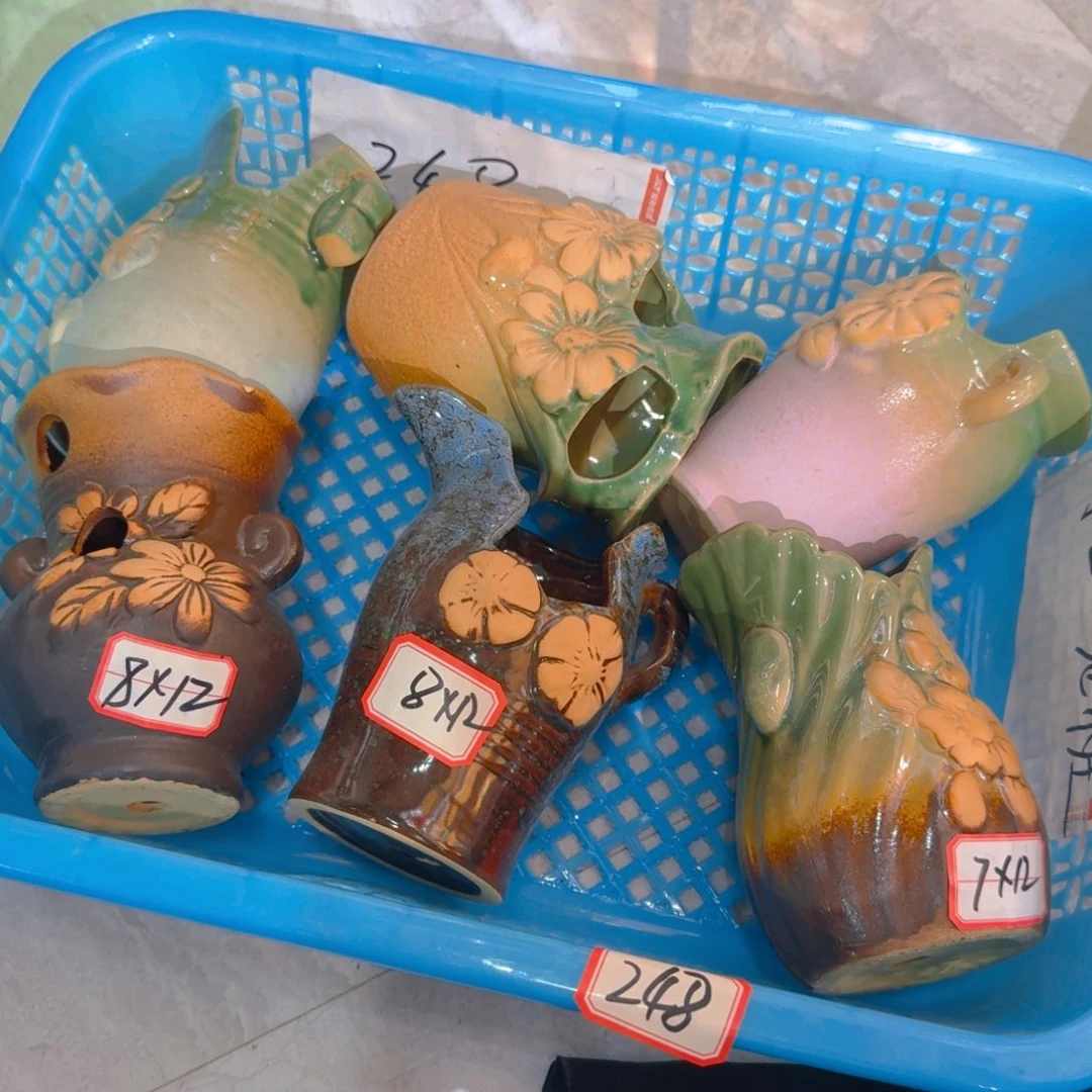 紫砂花盆粗陶精雕
