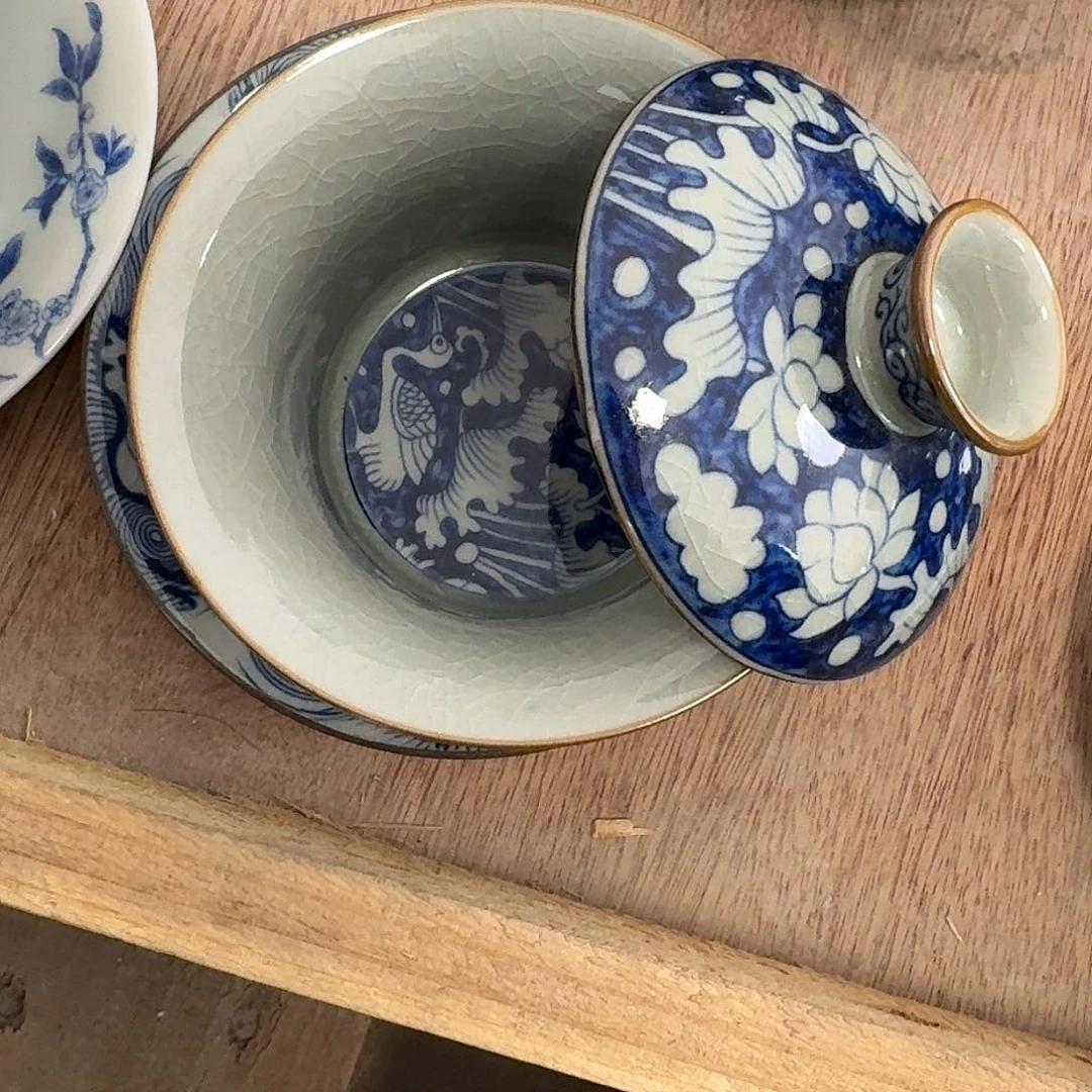 一路连科马蹄盖碗的