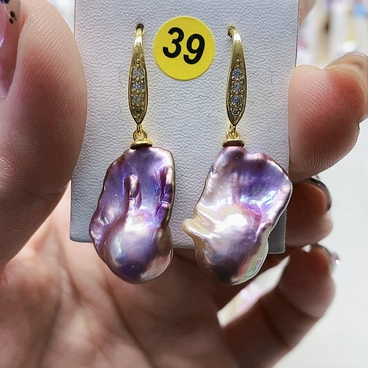 银S925镶嵌耳饰淡水珍珠