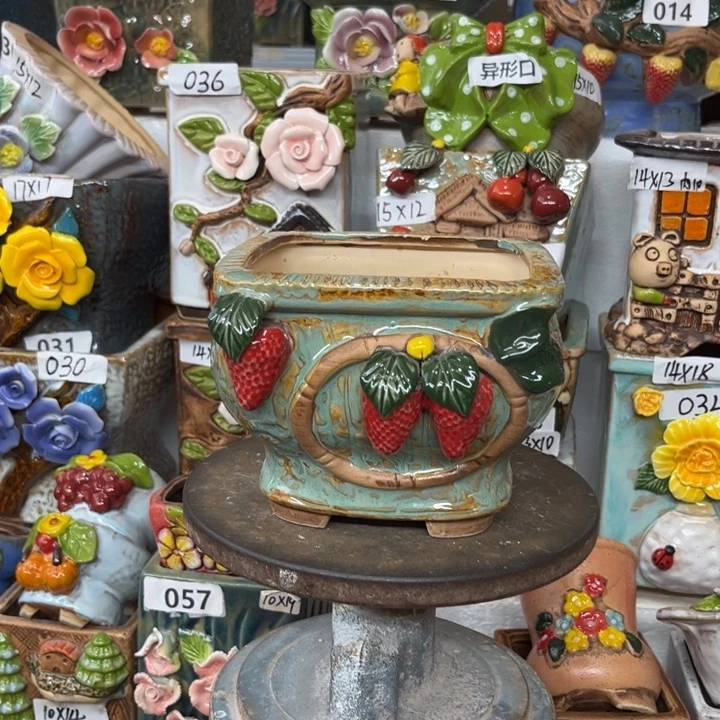 紫砂花盆粗陶材质多肉花盆