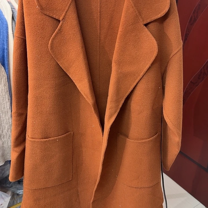 S尺码焦糖色纯羊毛大衣福利