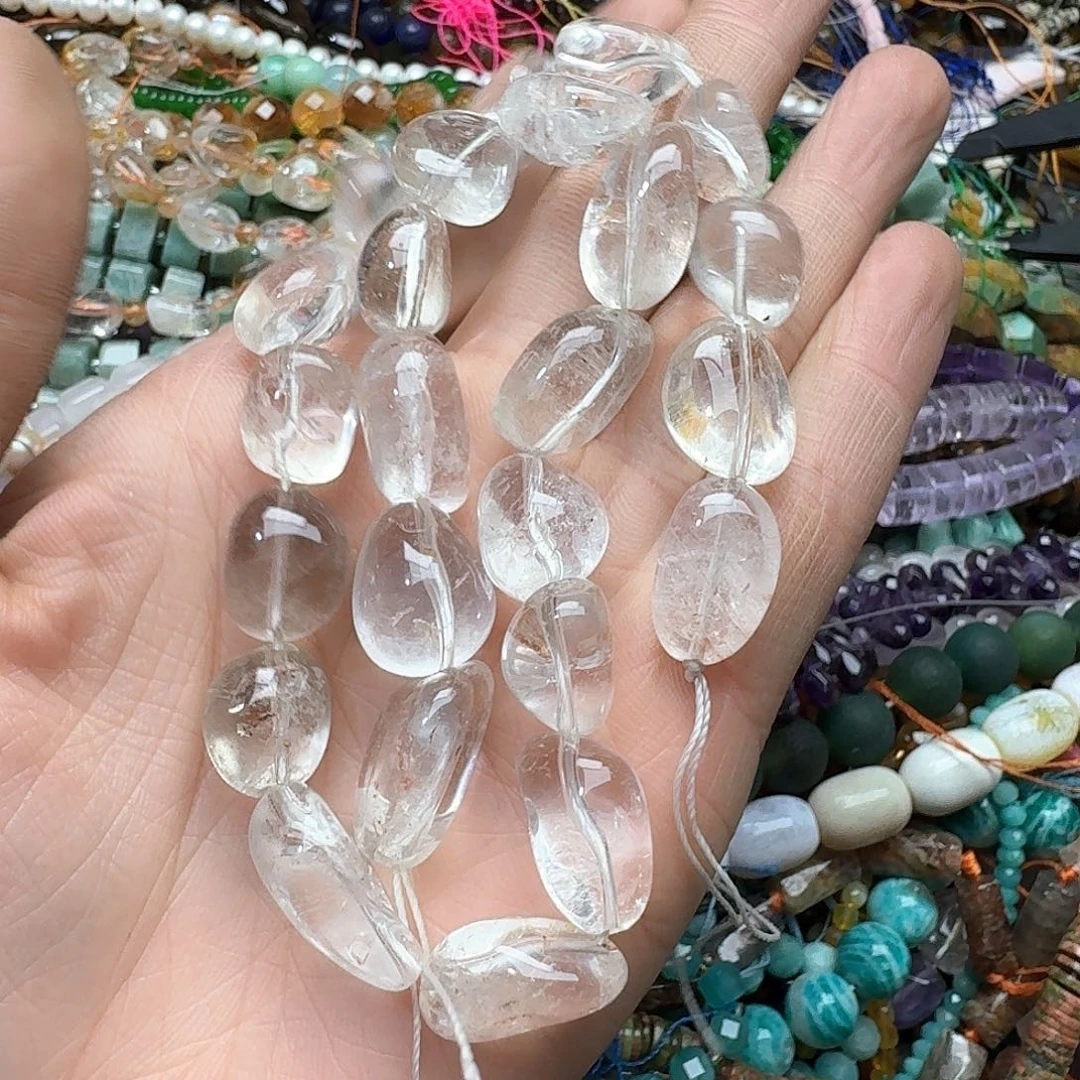 玛瑙/玉髓合金珠宝半成品一条12m白水晶