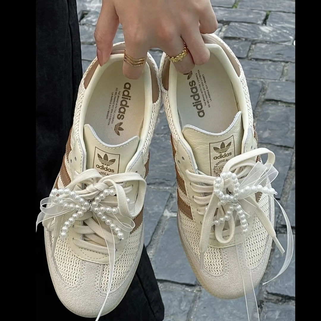 adidas/阿迪达斯三叶草中性SAMBA胡麟鹏同款小白鞋德训鞋-JI3185