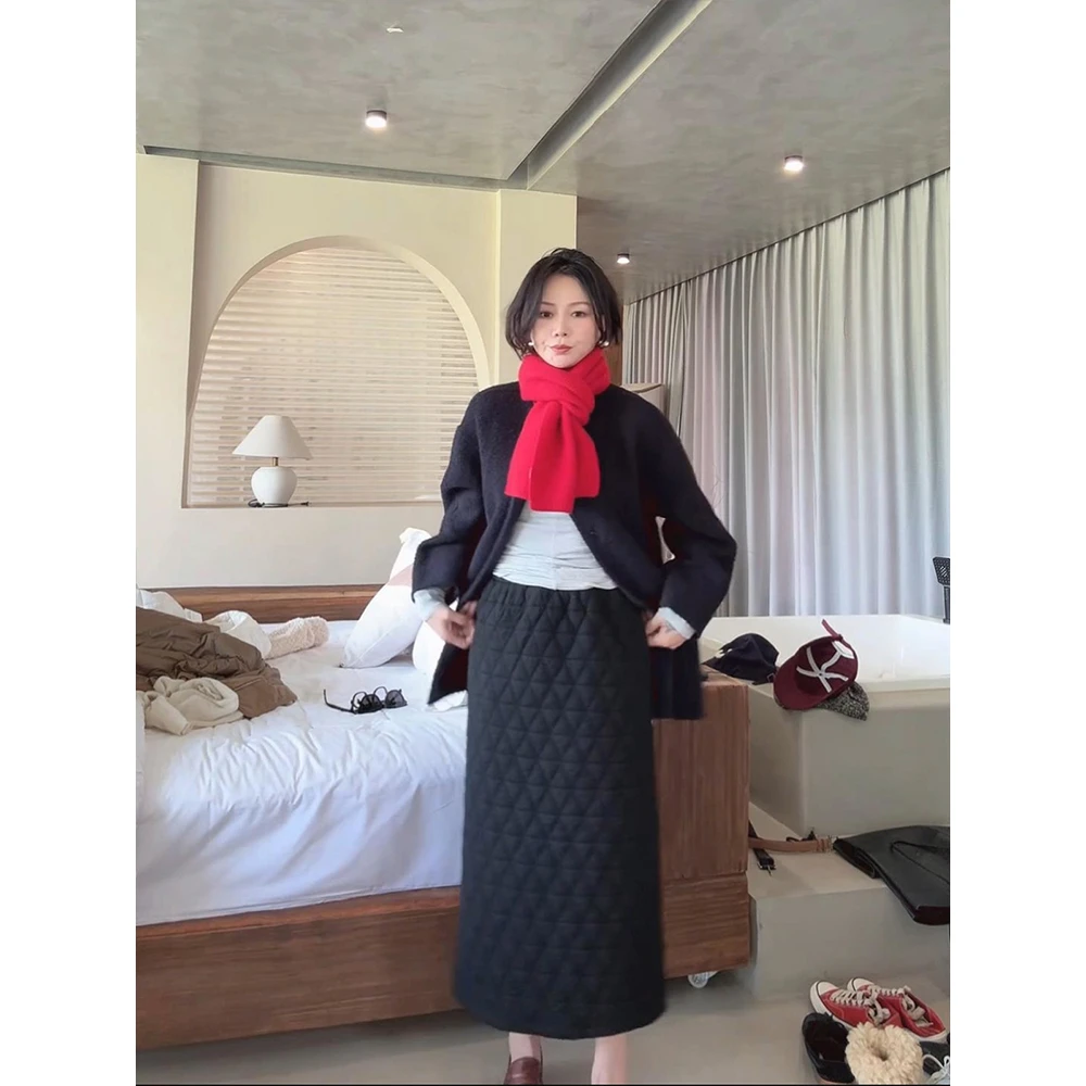 SHIIEELL圆领单排扣绵羊毛马海毛混纺廓形大衣外套P2906