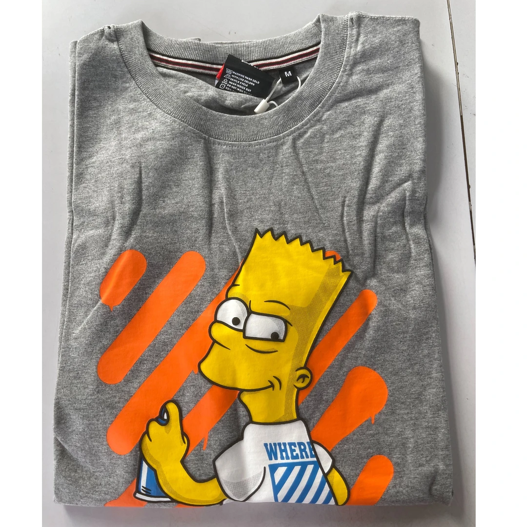 CF20696#  欧版宽松纯棉夏季印花情侣同款圆领短袖