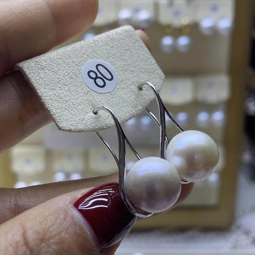 淡水珍珠耳饰银S925镶嵌