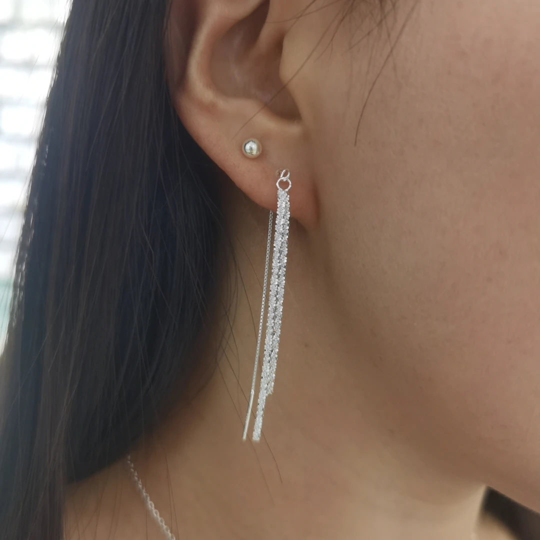 足银耳饰 925纯银满天星耳线