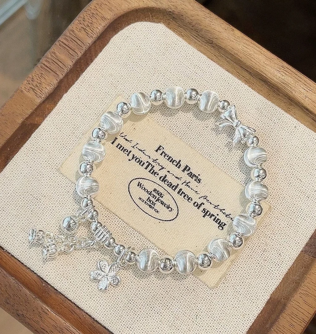 YZ009 古法抽丝葫芦手链 银色精品手链 无礼盒