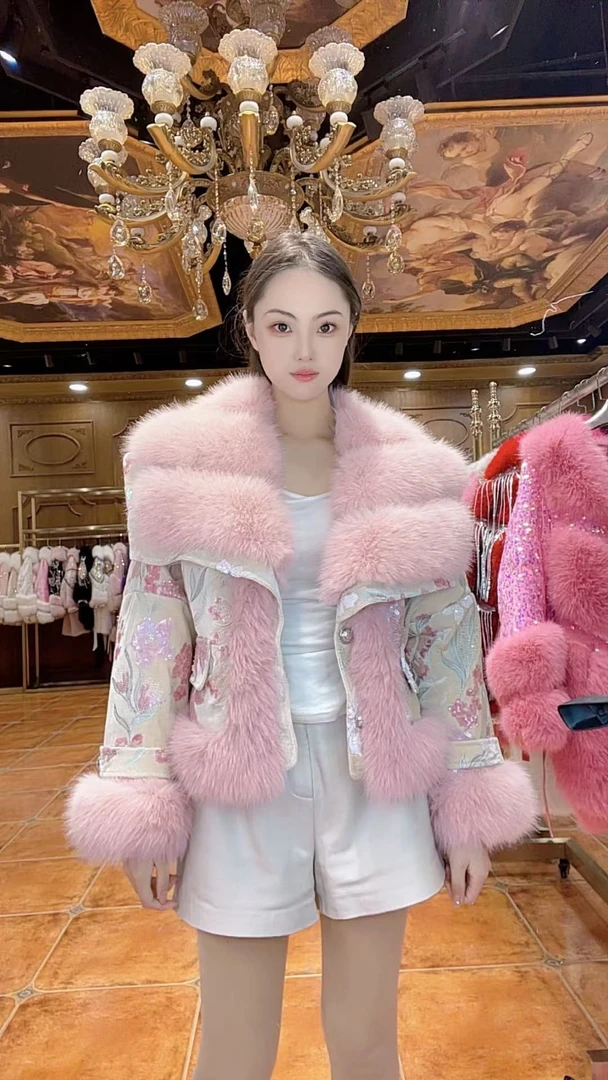 【雪绒奶球】上新时尚百搭轻奢毛毛外套336028B9