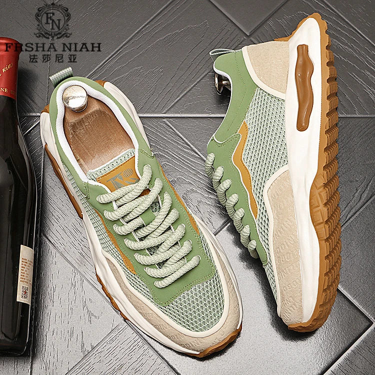 法莎尼亚鞋子男款国潮新款爆款时尚休闲鞋透气夏季潮牌网面运动鞋