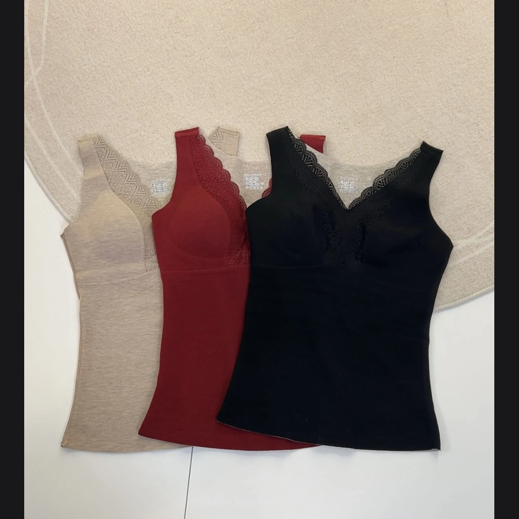 【权燕】145 V领 加绒加厚 女保暖背心