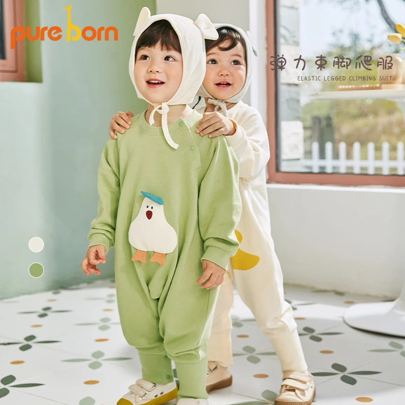 【卡通爬服】博睿恩爬爬服春季宝宝纯棉休闲印花长袖束脚婴儿连体衣