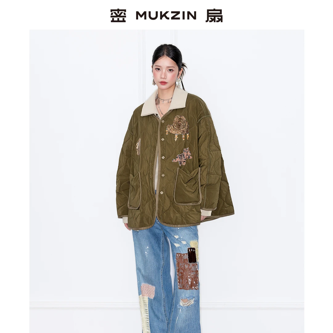 「琥珀鎏金」//超百搭!! 宽松新中式棉服//密扇新中式棉服