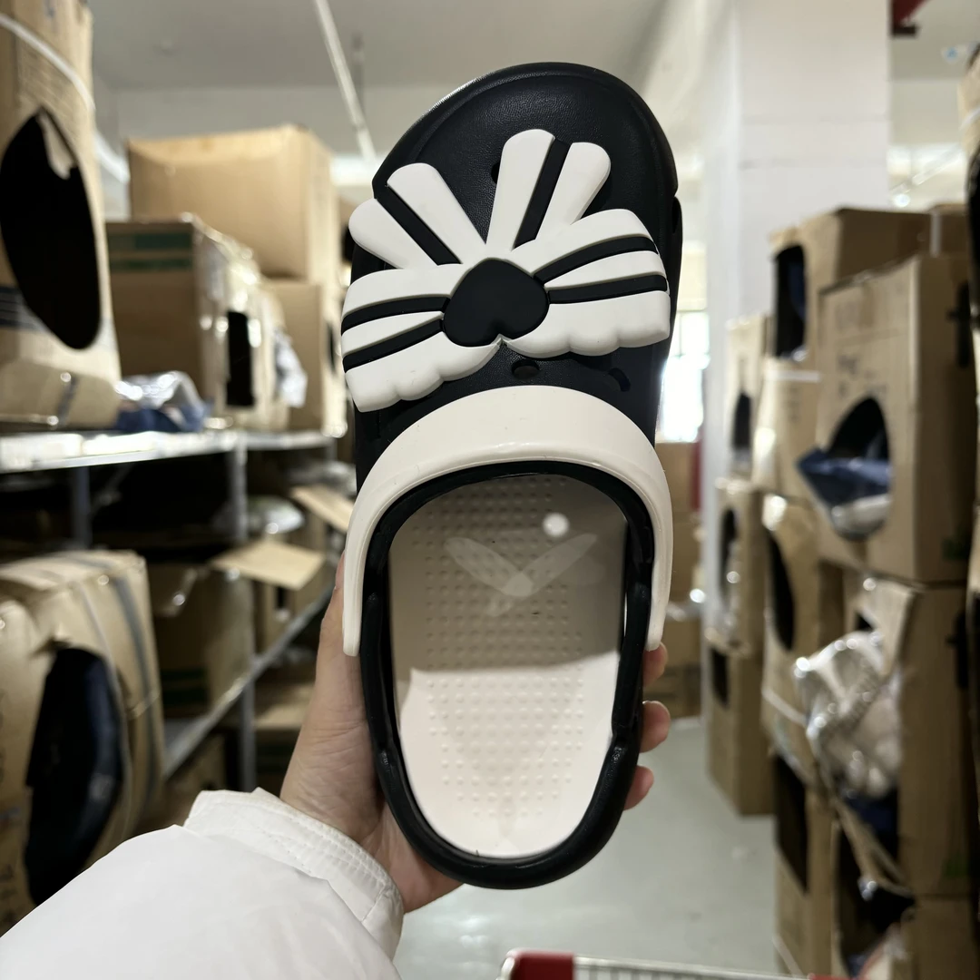 夏季可爱eva透气户外软底平底洞洞鞋蝴蝶结2461