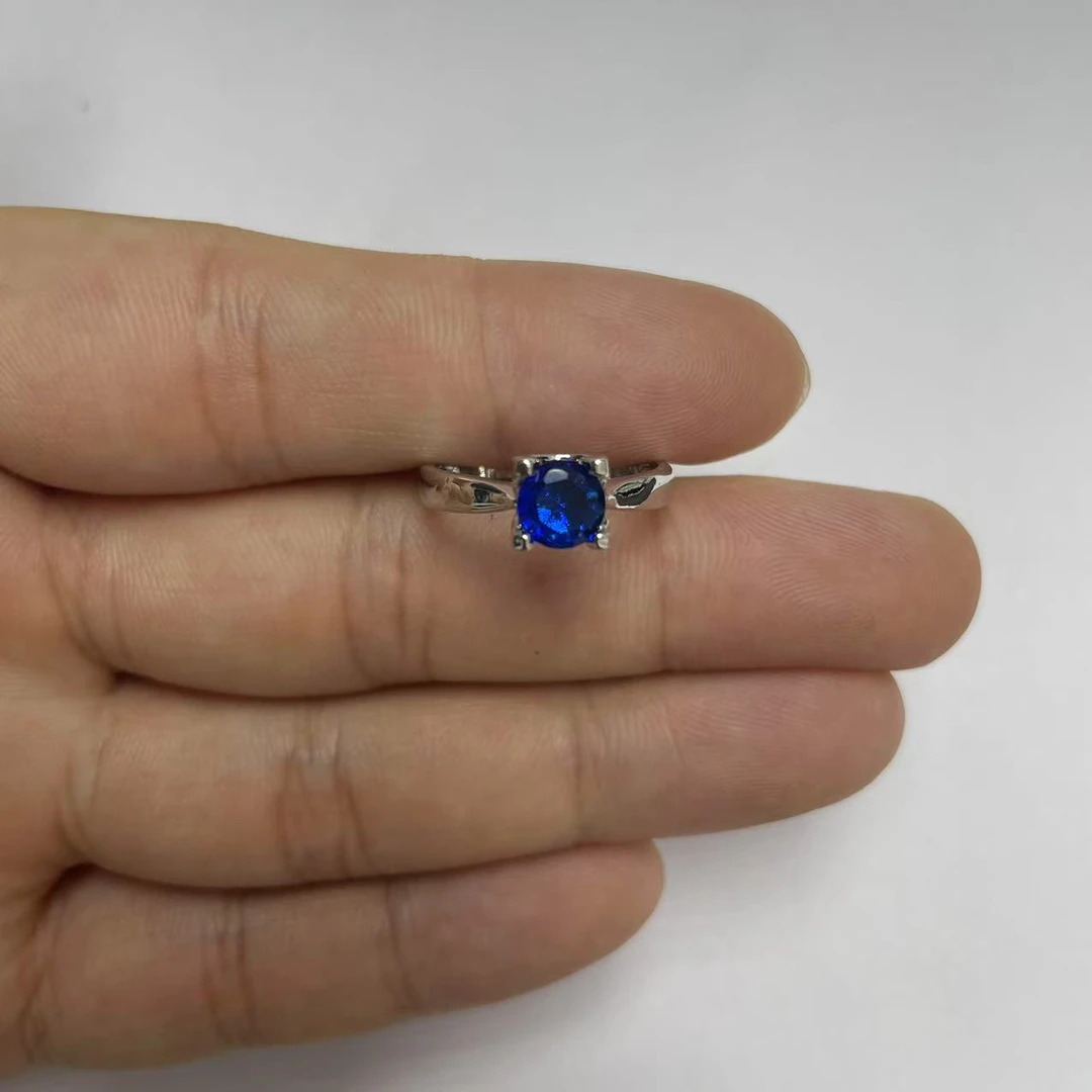 合金戒指  经典百搭时尚蓝戒指HF7769