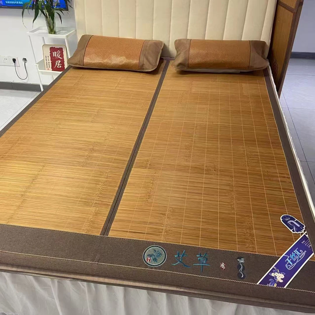 精品碳化竹藤双面凉席正面竹席反面藤席1.5米1.8米2米折叠凉席