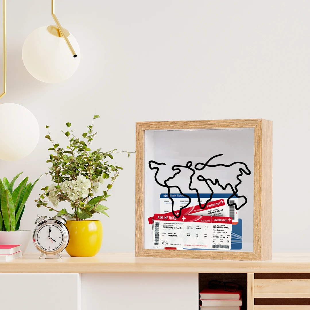 票根收纳相框纪念蝴蝶可展示演唱会门票旅行明信片地图机票画框