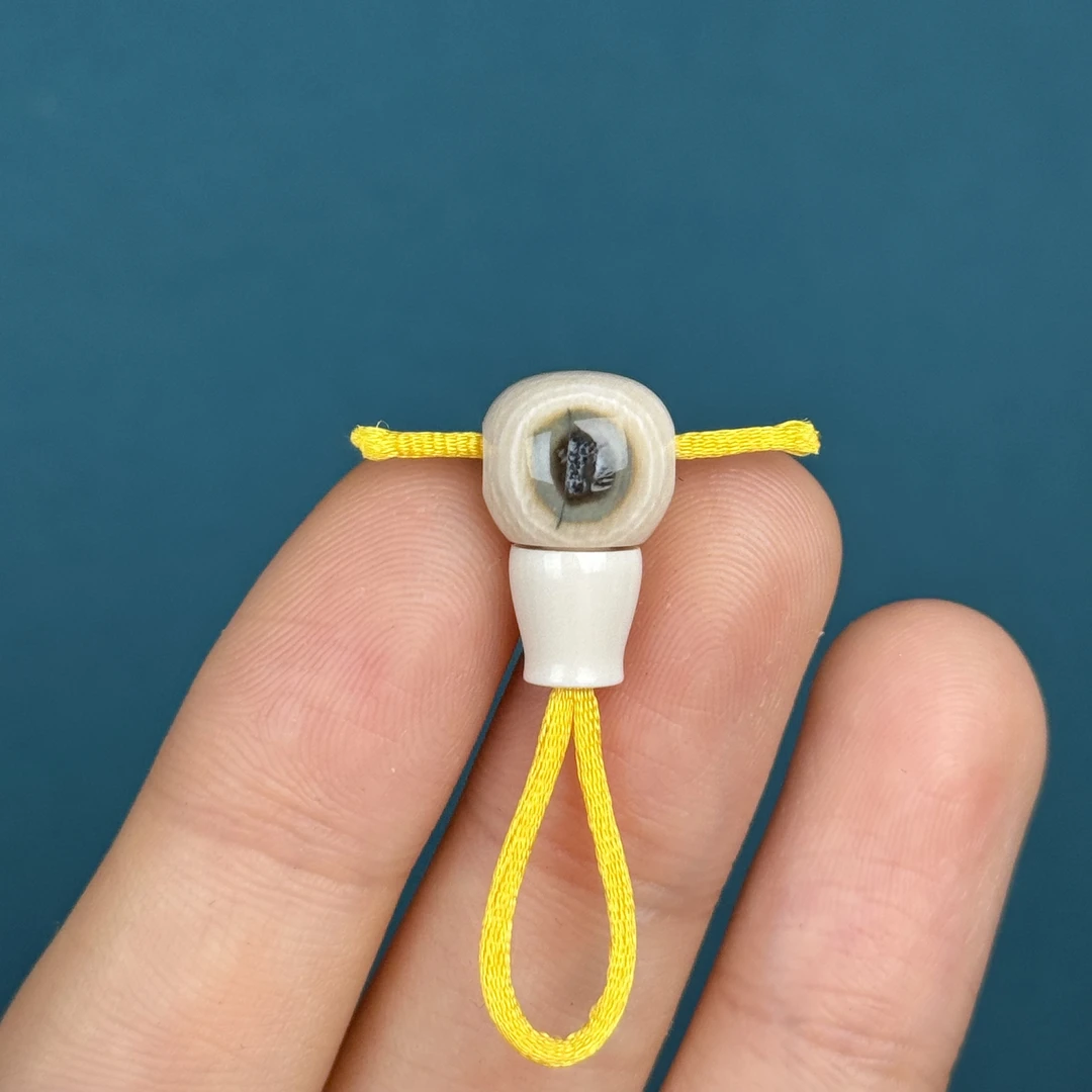 D75-45天然猛犸牙 黄金瞳三通10.2×16.9×10.5mm支持复检假一罚十