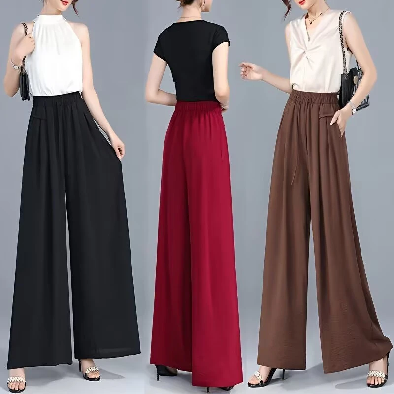 【现货】夏季冰丝大码休闲百搭宽松阔腿裤休闲裤宽松女