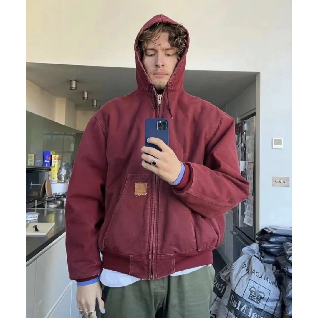 降维打击J130短宽boxy连帽水洗做旧外套夹克男