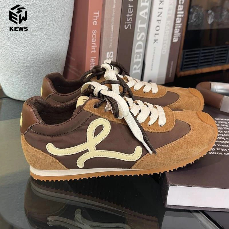 芭蕾德训鞋女2025春季新款时尚拼色复古内增高百搭休闲运动鞋女鞋