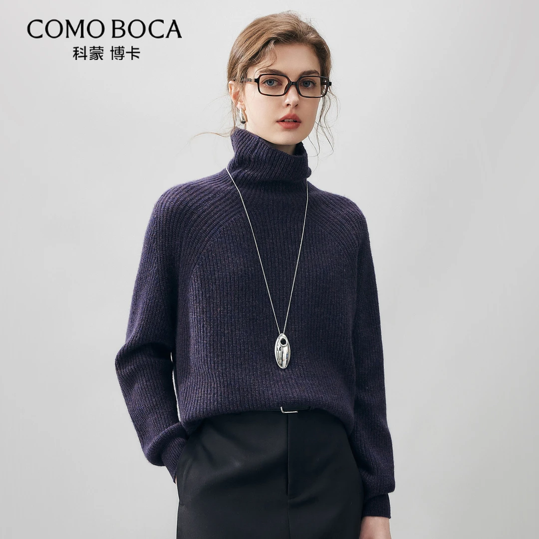 COMOBOCA/科蒙·博卡25秋冬长袖百搭高领纯色加厚山羊绒衫KST1406