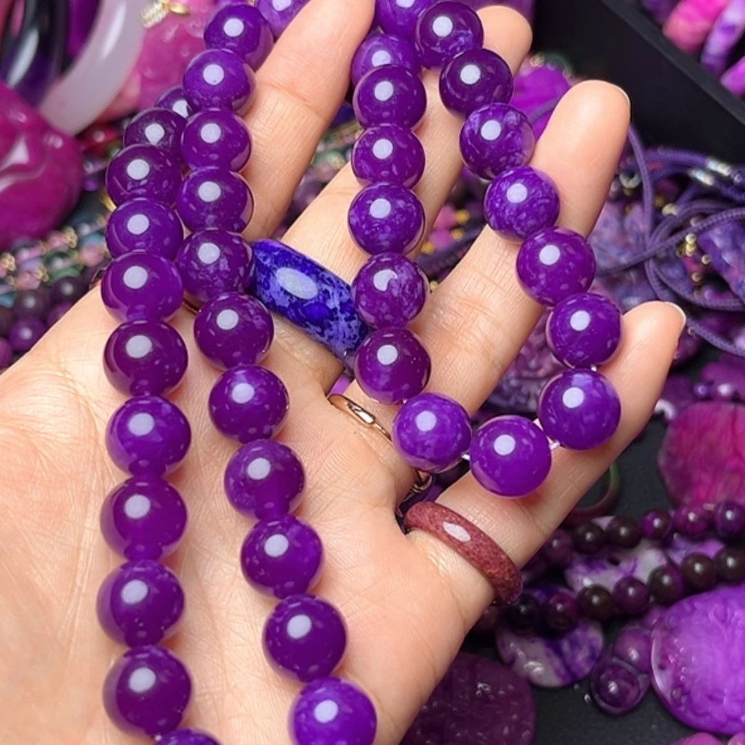 【闪购商品】玻璃DIY舒具石老油料72凝胶玉华果冻紫项链卡12