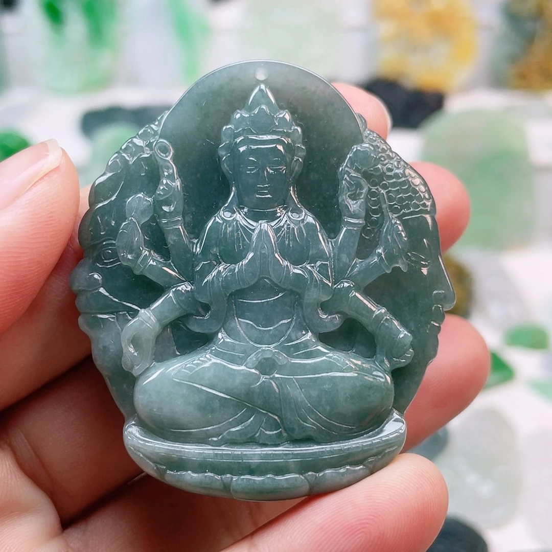 翡翠颈饰未镶嵌千手