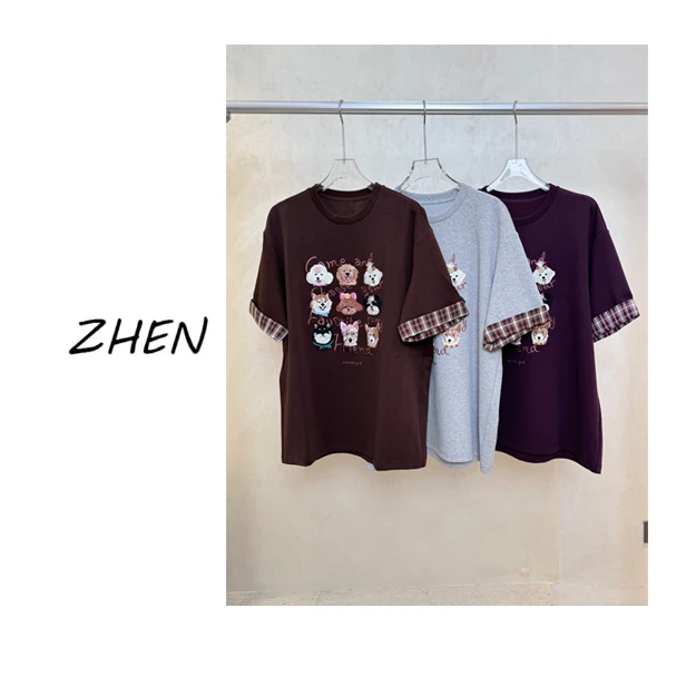 【ZHEN】25K01123 2025新款时尚气质休闲百搭短袖上衣女