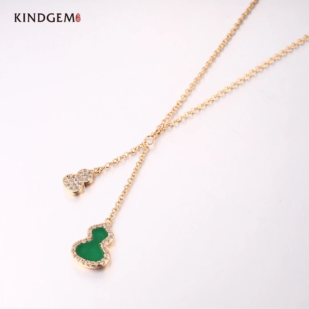 铜合金项链 轻奢精致个性葫芦镶嵌时尚百搭项链 C-29972