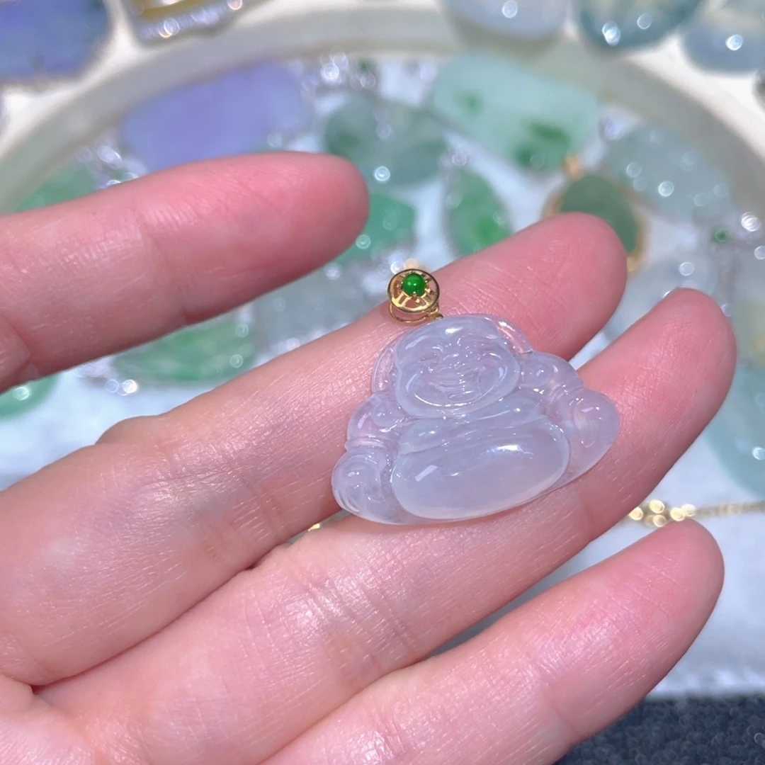 翡翠颈饰18K金镶嵌翡翠