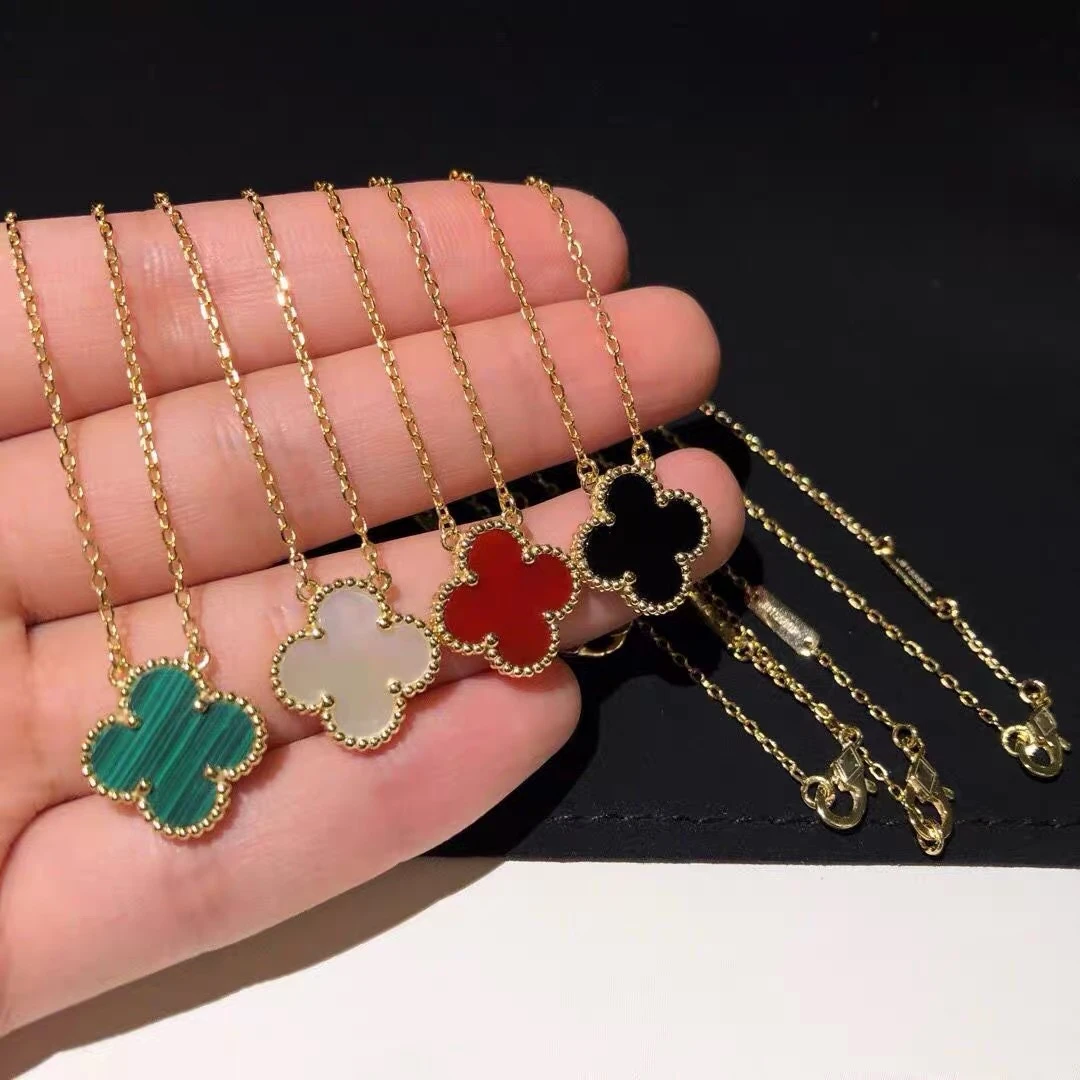 钛钢项链 不掉色百搭网红款轻奢四叶花项链气质送女友礼物