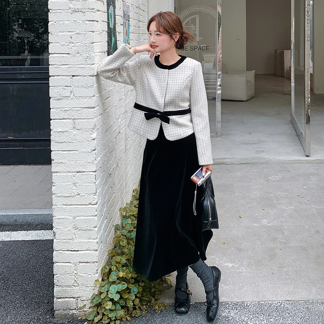 法式名媛小香风套装裙女2025秋季高级感漂亮洋气外套半身裙两件套