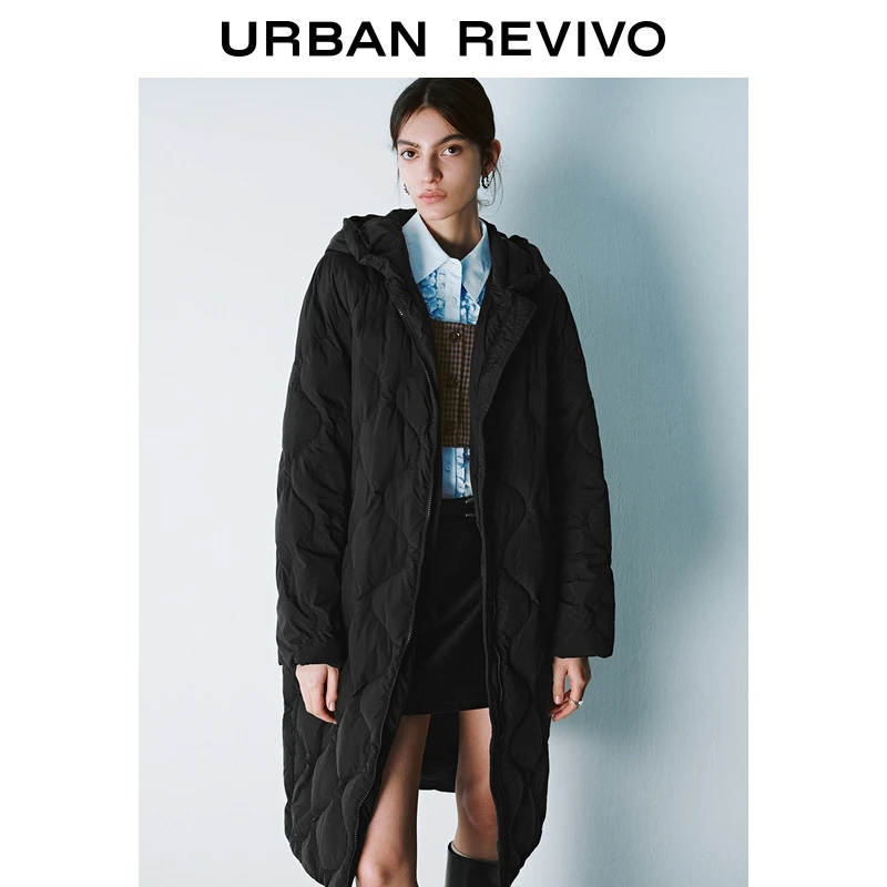 UR2025冬季新款女装连帽绗缝双拉链羽绒服UYY150037+