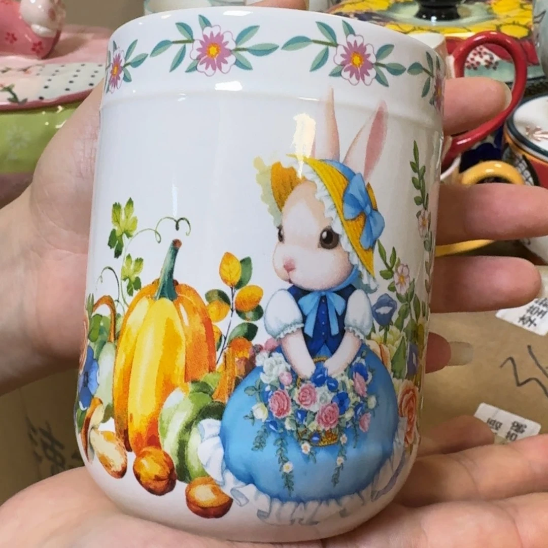 陶瓷400毫升南瓜兔手握背一只看图