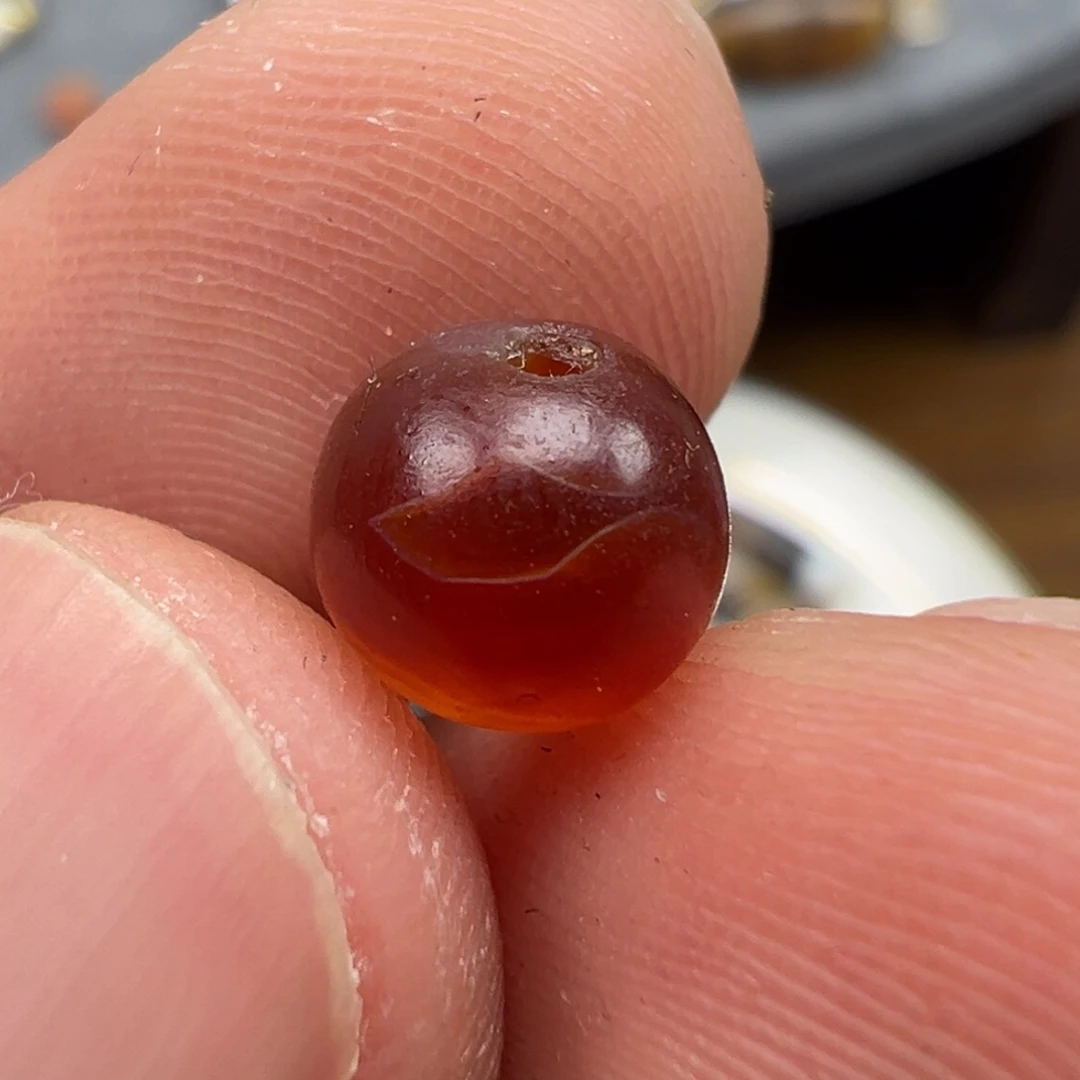 玛瑙/玉髓未镶嵌珠宝半成品x10   7×6.5带眼红糖
