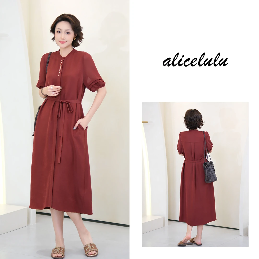 1[alicelulu] 气质连衣裙通勤时尚舒适连衣裙垂感 S2142808W