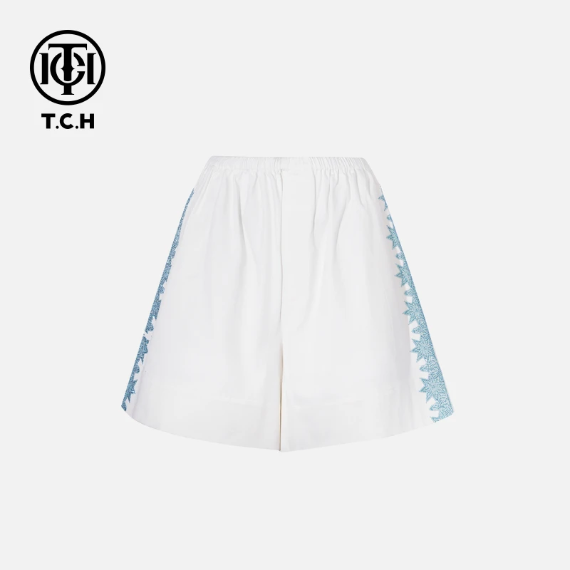 TCH私服烫钻工艺新时尚淑女百搭新潮流短裤女T75B21E5050轻奢tch