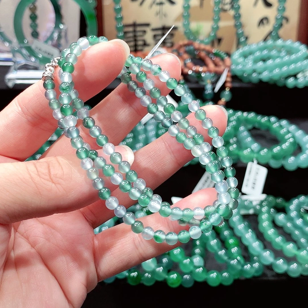 翡翠未镶嵌手链卡4.5